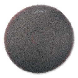 EZ CARE Heavy Duty Scrub Pad, 17" Diameter, Red/Gray, 5/Cart