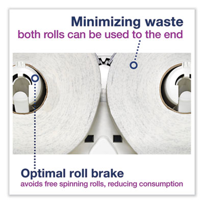 Elevation Bath Tissue Mini-Jumbo Roll Twin Dispenser, 17 x 5