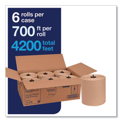 Matic Hardwound Roll Towel, 1-Ply, 7.7" x 700 ft, Natural, 8