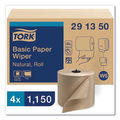 Basic Paper Wiper Roll Towel, 1-Ply, 7.68" x 1,150 ft, Natur