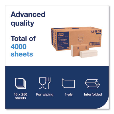 Advanced Multifold Hand Towel, 1-Ply, 9 x 9.5, White, 250/Pa