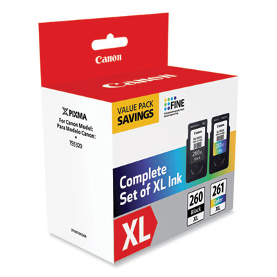 3706C005 (CL-261XL/PG-260XL) High-Yield Ink, Black/Color
