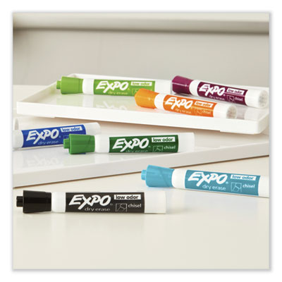 Low Odor Dry Erase Vibrant Color Markers, Broad Chisel Tip,