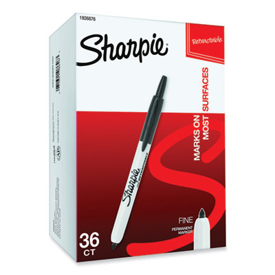 Retractable Permanent Marker Value Pack, Fine Bullet Tip, Bl