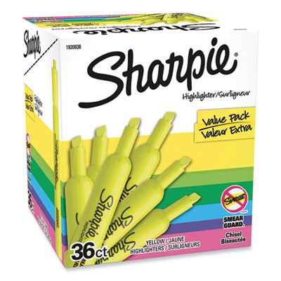 Tank Style Highlighter Value Pack, Fluorescent Yellow Ink, C