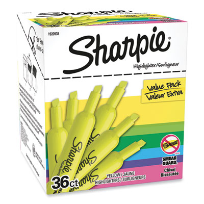 Tank Style Highlighter Value Pack, Fluorescent Yellow Ink, C