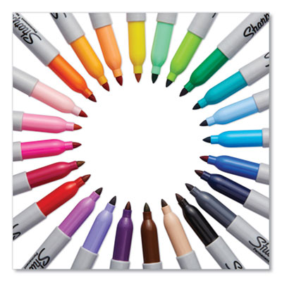 Fine Tip Permanent Marker, Fine Bullet Tip, Assorted Colors,