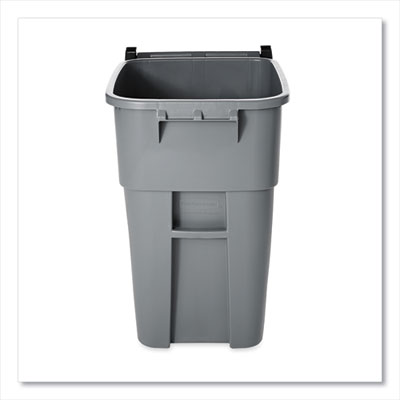 Rollout Container, 50 gal, Molded Plastic, Gray