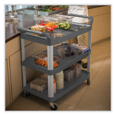 Xtra Utility Cart with Open Sides, Plastic, 3 Shelves, 300 l