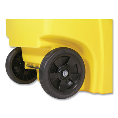 Square Brute Rollout Container, 50 gal, Molded Plastic, Yell