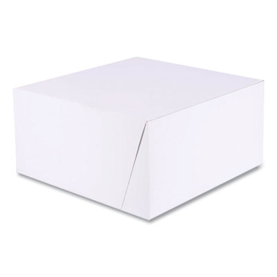 White One-Piece Non-Window Bakery Boxes, Standard, 10 x 10 x