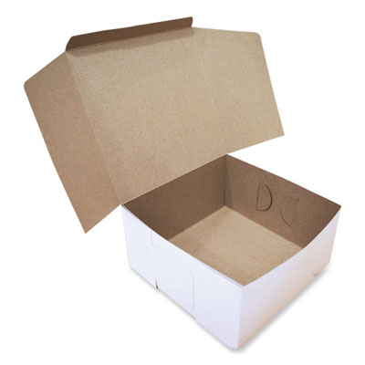 White One-Piece Non-Window Bakery Boxes, Standard, 10 x 10 x