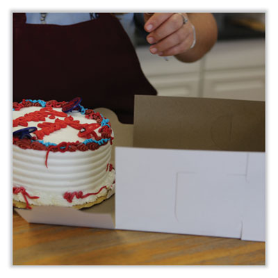 White One-Piece Non-Window Bakery Boxes, Standard, 10 x 10 x