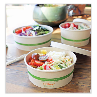 No Tree Wide Paper Bowls, 24 oz, 5.9" Diameter x 2.4" h, Nat