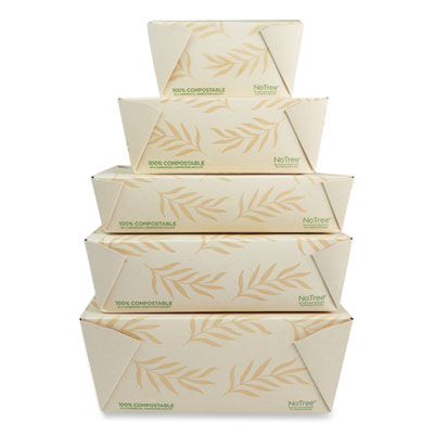 No Tree Folded Takeout Containers, 26 oz, 4.2 x 5.2 x 2.5, N