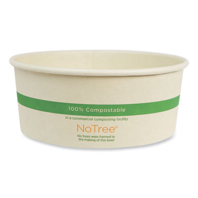 No Tree Wide Paper Bowls, 24 oz, 5.9" Diameter x 2.4" h, Nat