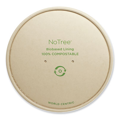 Paper Lids for Bowls. 5.9" Diameter, Natural, 300/Carton
