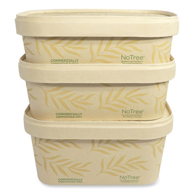 No Tree Rectangular Containers, 16 oz, 4.7 x 6.8 x 1.6, Natu
