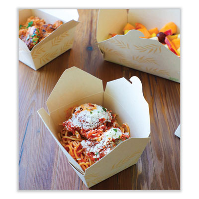 No Tree Folded Takeout Containers, 26 oz, 4.2 x 5.2 x 2.5, N