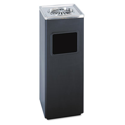 Square Ash 'N' Trash Sandless Urn, 3 gal, Stainless Steel, B