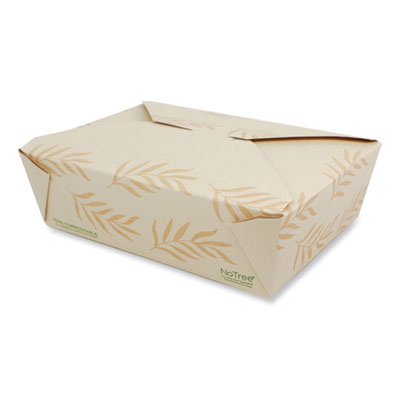 No Tree Folded Takeout Containers, 65 oz, 6.25 x 8.7 x 2.5, 