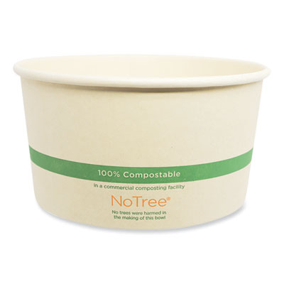 No Tree Wide Paper Bowls, 32 oz, 5.9" Diameter x 3.1" h, Nat
