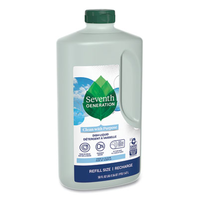 Natural Dishwashing Liquid, Free and Clear, 50 oz Bottle, 3/