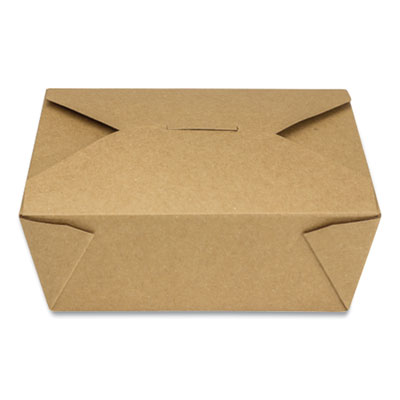 Reclosable Kraft Take-Out Box, 48 oz, 6.93 x 5.62 x 2.4, Bro