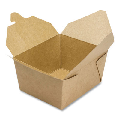 Reclosable Kraft Take-Out Box, 30 oz, 5.06 x 4.27 x 2.4, Bro