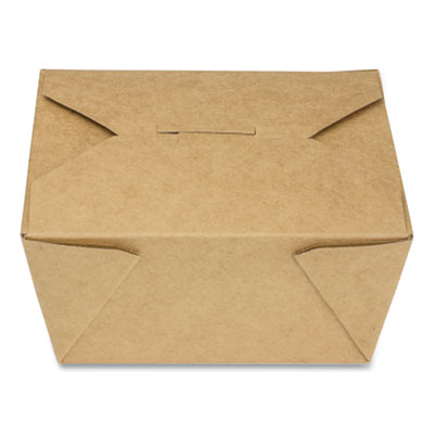 Reclosable Kraft Take-Out Box, 30 oz, 5.06 x 4.27 x 2.4, Bro