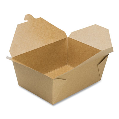 Reclosable Kraft Take-Out Box, 110 oz, 8.93 x 6.65 x 3.5, Br