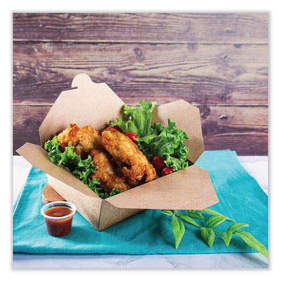 Reclosable Kraft Take-Out Box, 48 oz, 6.93 x 5.62 x 2.4, Bro