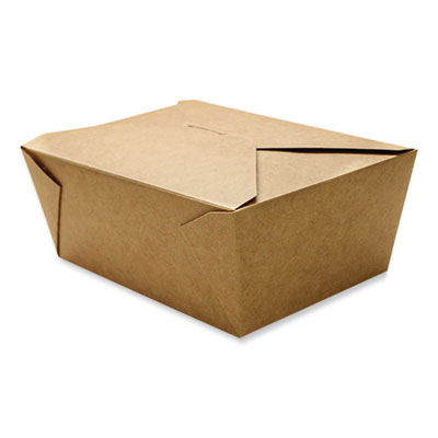Reclosable Kraft Take-Out Box, 110 oz, 8.93 x 6.65 x 3.5, Br
