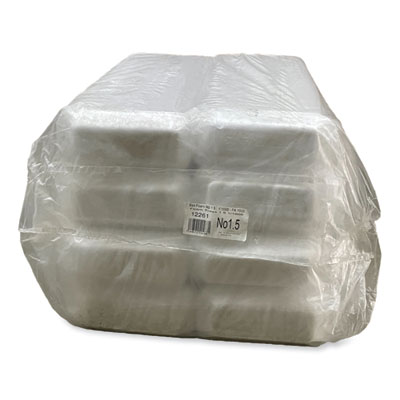 Meat Trays, #1.5, 8.38 x 3.94 x 1.1, White, Foam, 1,000/Cart