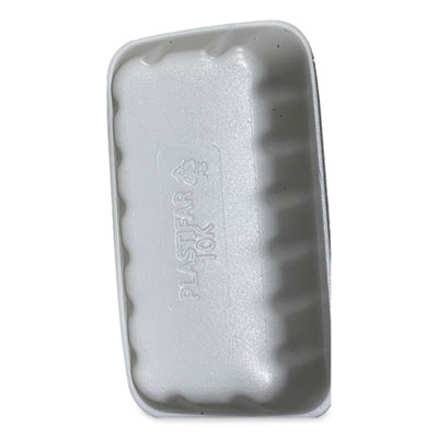 Meat Trays, #10K, 10.75 x 5.95 x 1.87, White, Foam, 250/Cart