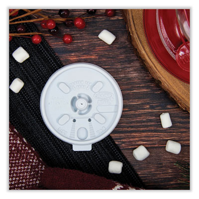 Lift n' Lock Plastic Hot Cup Lids, Fits 8 oz Hot Cups, White