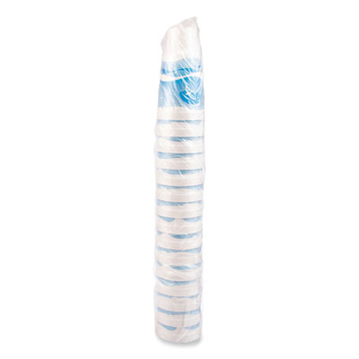 Horizon Hot/Cold Foam Drinking Cups, 44 oz, White/Ocean Blue