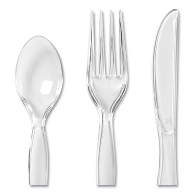 Cutlery Keeper Tray with Clear Plastic Utensils, Heavyweight