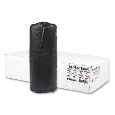 Low-Density Commercial Can Liners, 60 gal, 1.5 mil, 38" x 58