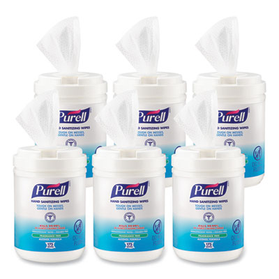 Hand Sanitizing Wipes Alcohol Formula, 6 x 7, Unscented, Whi