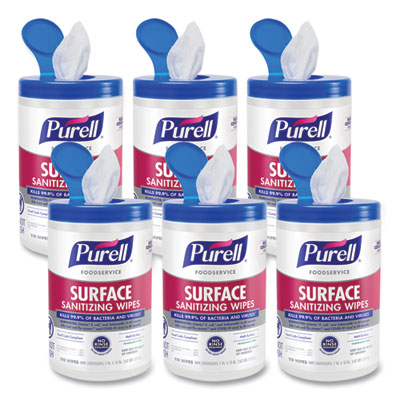 Foodservice Surface Sanitizing Wipes, 1-Ply, 10 x 7, Fragran