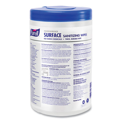 Foodservice Surface Sanitizing Wipes, 1-Ply, 10 x 7, Fragran