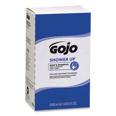 SHOWER UP Soap and Shampoo, Pleasant Scent, 2,000 mL, 4/Cart