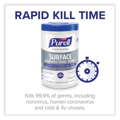 Professional Surface Disinfecting Wipes, 1-Ply, 7 x 8, Fresh