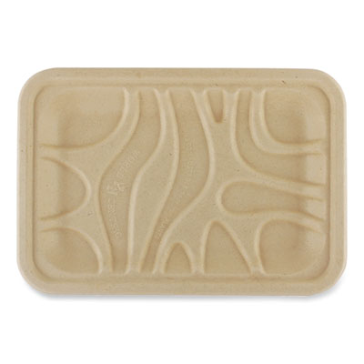 Fiber Meat and Produce Trays, 5.7 x 8.2 x 0.6, Natural, Pape