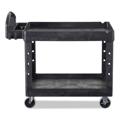 BRUTE Heavy-Duty Utility Cart with Lipped Shelves, Plastic,