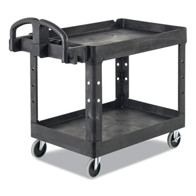 BRUTE Heavy-Duty Utility Cart with Lipped Shelves, Plastic,