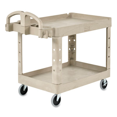 BRUTE Heavy-Duty Utility Cart with Lipped Shelves, Plastic,