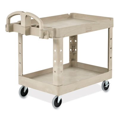 BRUTE Heavy-Duty Utility Cart with Lipped Shelves, Plastic,