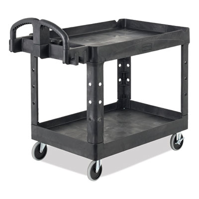 BRUTE Heavy-Duty Utility Cart with Lipped Shelves, Plastic,